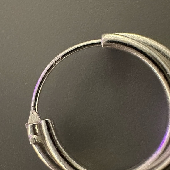 Sterling Silver Twist Hoop Earrings 12mm - Picture 13 of 14